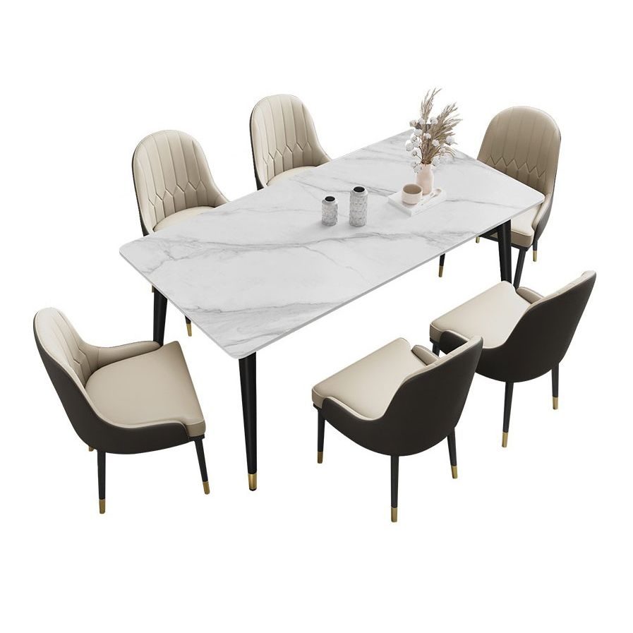 Modern Sintered Stone Dining Room Set Standard Height with Rectangle Top Dining Set