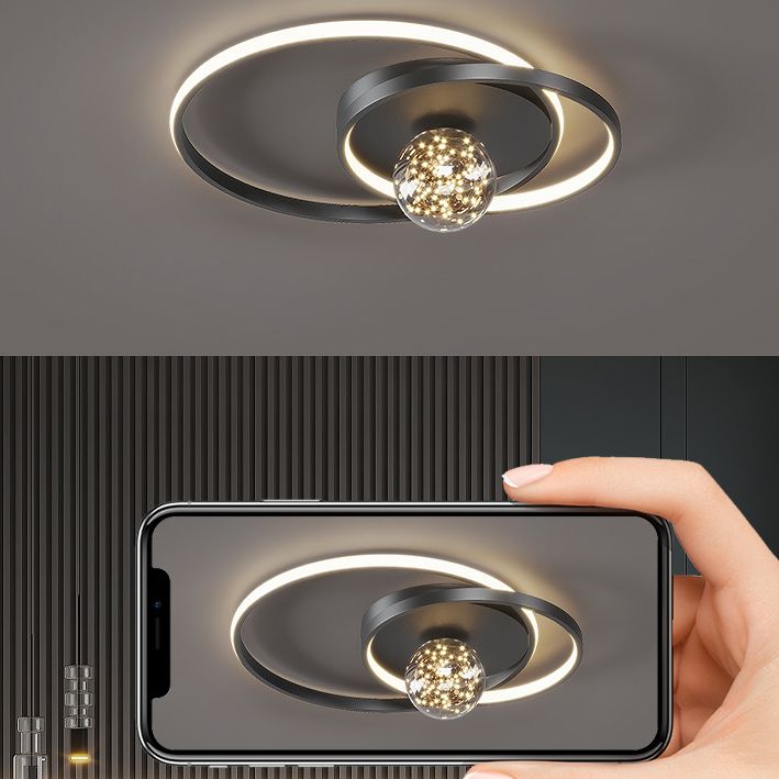 Plafonnier LED circulaire créatif moderne en aluminium à 3 lumières avec abat-jour en acrylique
