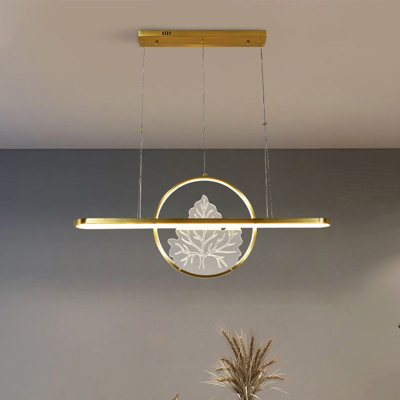 Modern Style Circle Shape Island Pendants 2 Lights Metal Pendant Lights for Dining Room