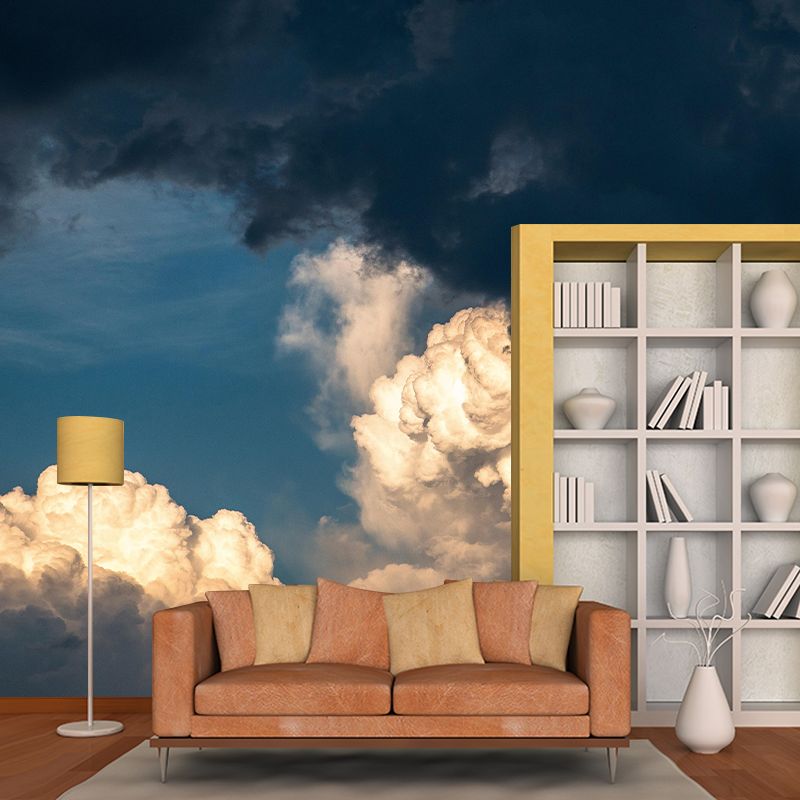 Clouded Sky Scene Mural Wallpaper for Decoration Modern Living Room Wall Covering