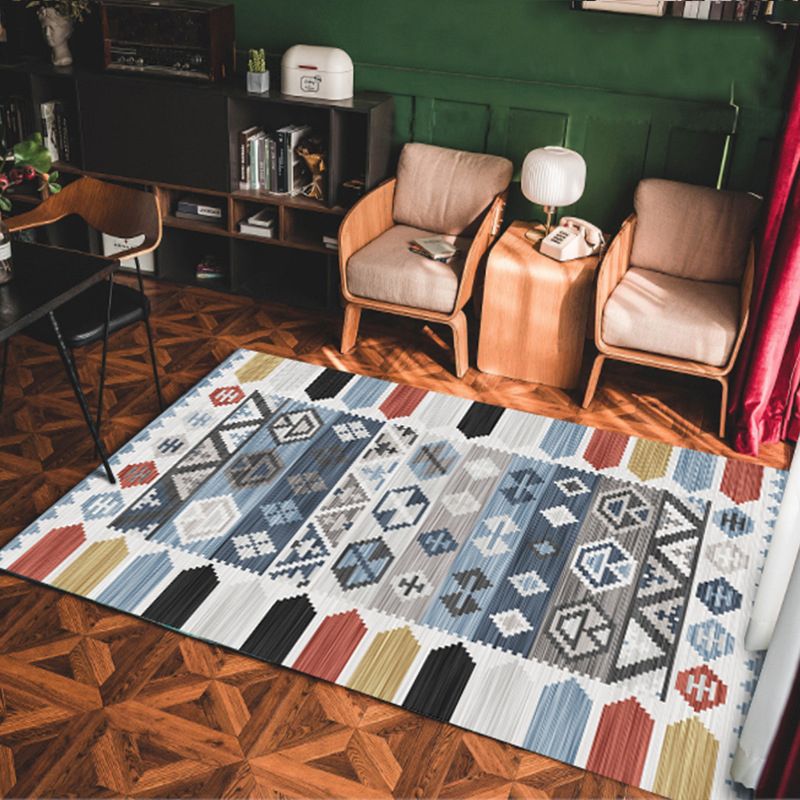 Multi-farbige Americana Teppich Polyster Geo gemustert in Indoor Teppich Haustierfreundliche Nicht-Schlupf-Hinterfläche Teppich zur Dekoration
