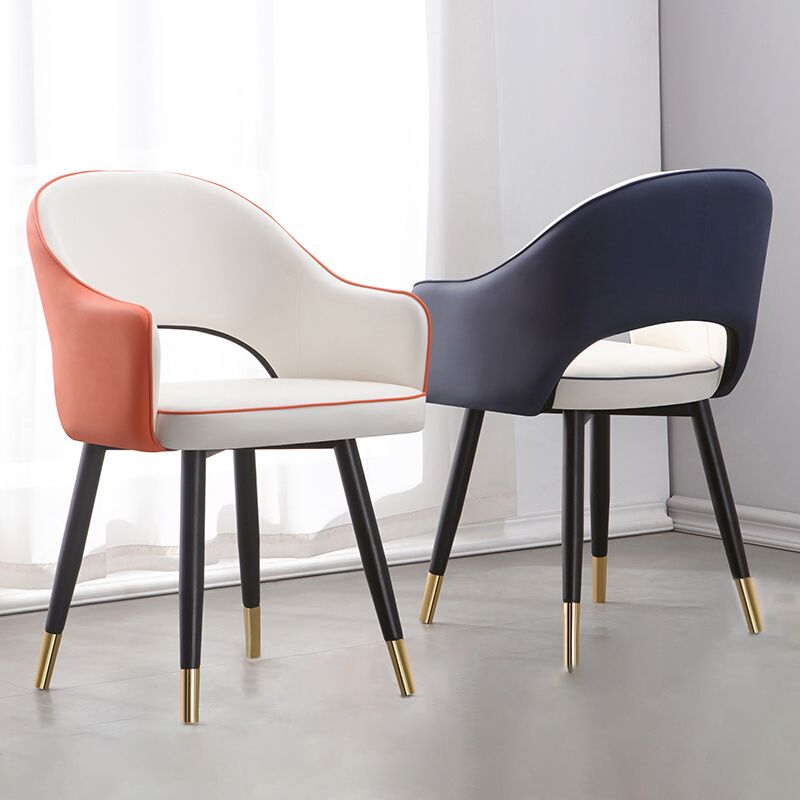 Fauteuils de salle à manger en métal Glam, chaise d'appoint à dossier ouvert pour usage domestique