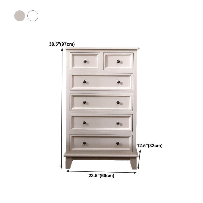 Modern Style Storage Chest Vertical Wood White Storage Chest Dresser with Drawers