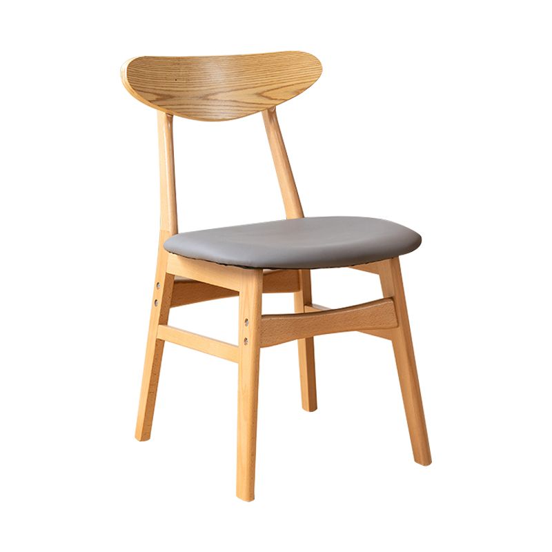 Chaise d'appoint de salle à manger à dossier ouvert d'intérieur en bois contemporain de 16'' de large
