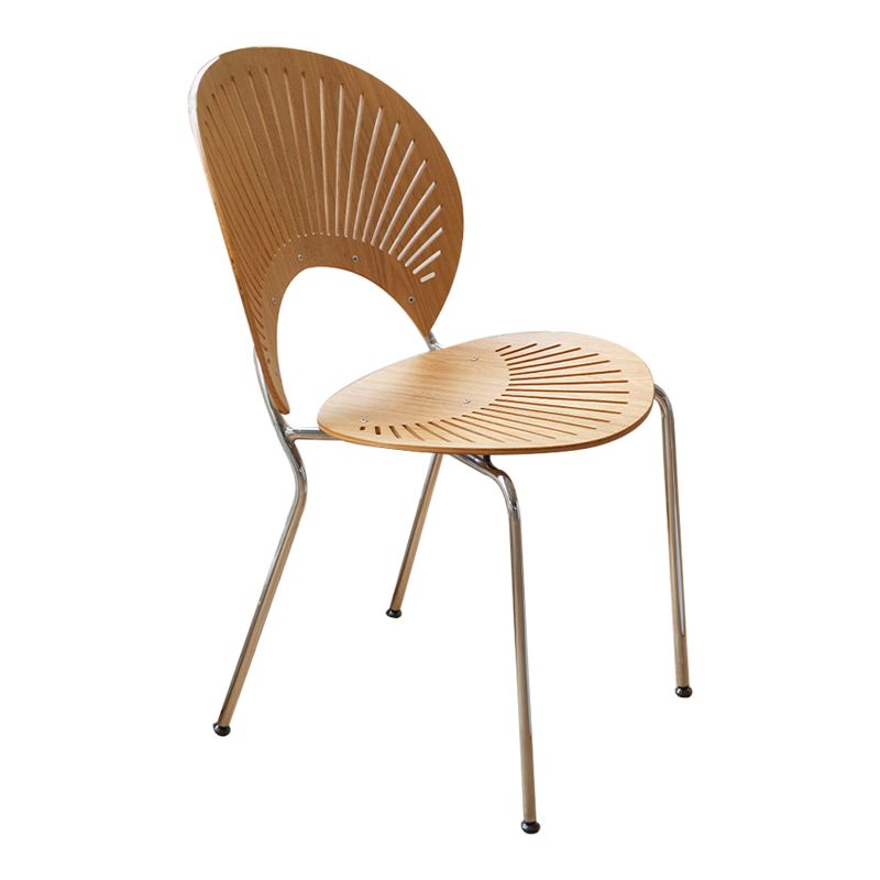 Industriële armloze stoelen indoor-outdoor massief houten eetstoelstoel