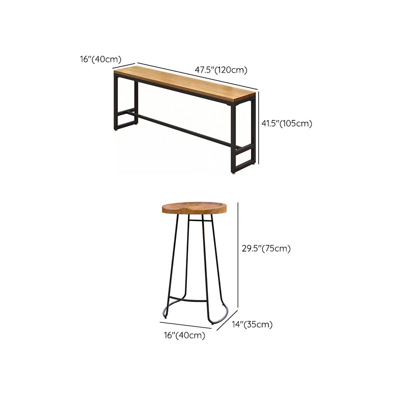 Solid Wood Bar Table Set 1/4/6/7 Pcs Industrial Bar Table and Stools