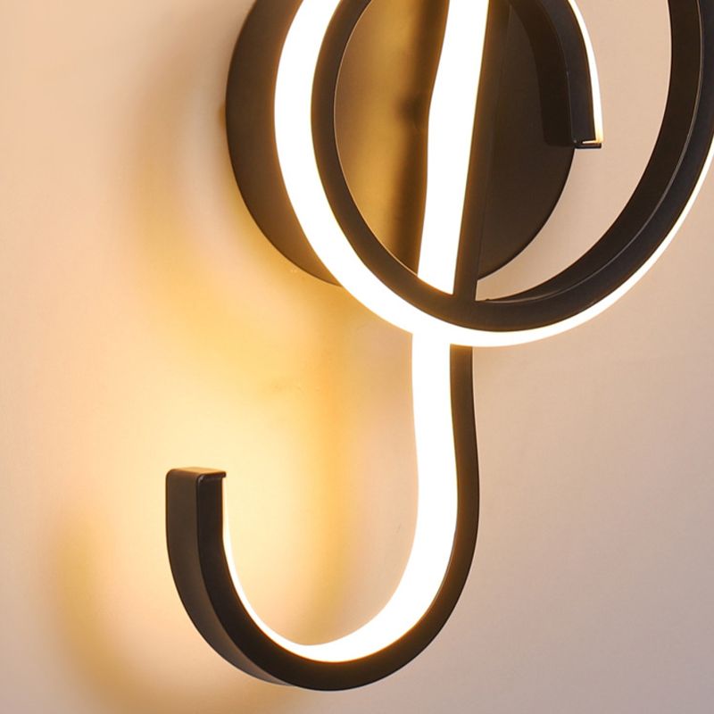 Single Contemporary Black/White Unique LED Metallic Wall Mounted for Bedroom