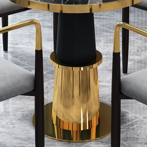 Glam 1/4/5 Pieces Dining Set Gold Base and Stone Top Table Kitchen Set for Dining Room