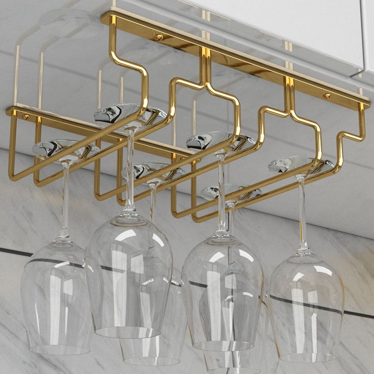 Modern Hanging Wine Glass Rack Metal Glass & Stemware Holder for Kitchen