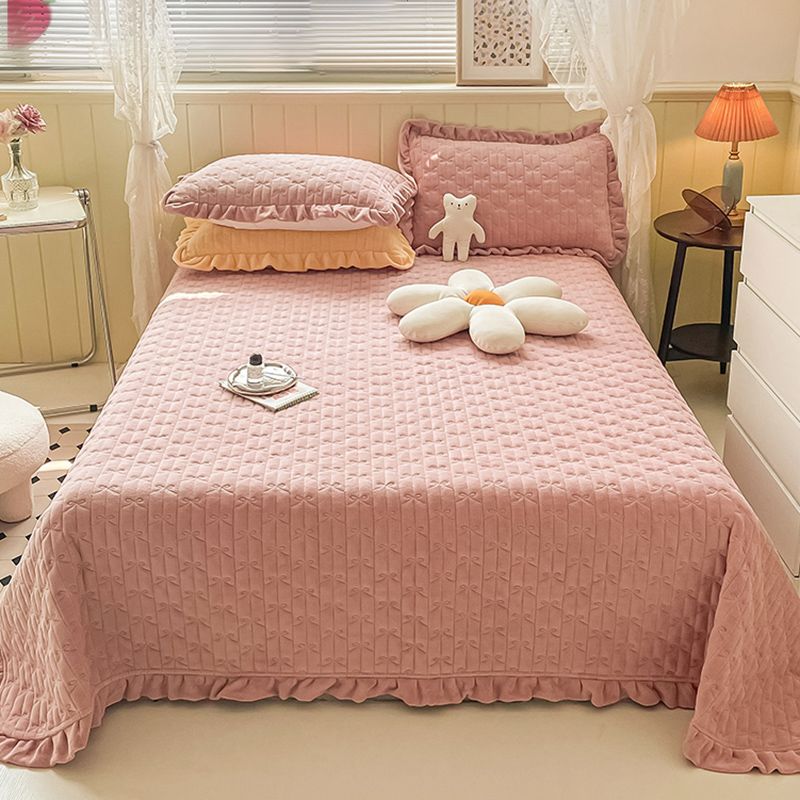 Flannel Sheets Soft Fade Resistant Pure Color Breathable Bed Sheet Set
