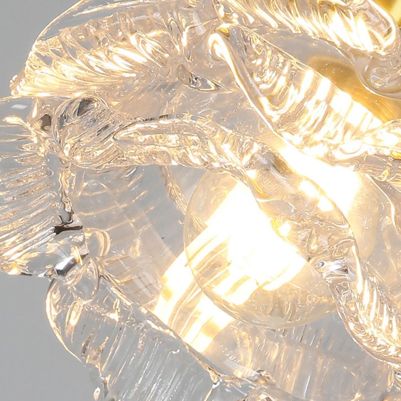 Glass Flower Wall Sconce Lighting Industrial Style 1 Light Wall Lamps