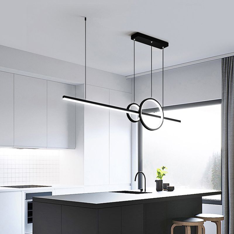 Geometric Island Chandelier Modern Pendant Lighting Metal 3 Light Island Lamps