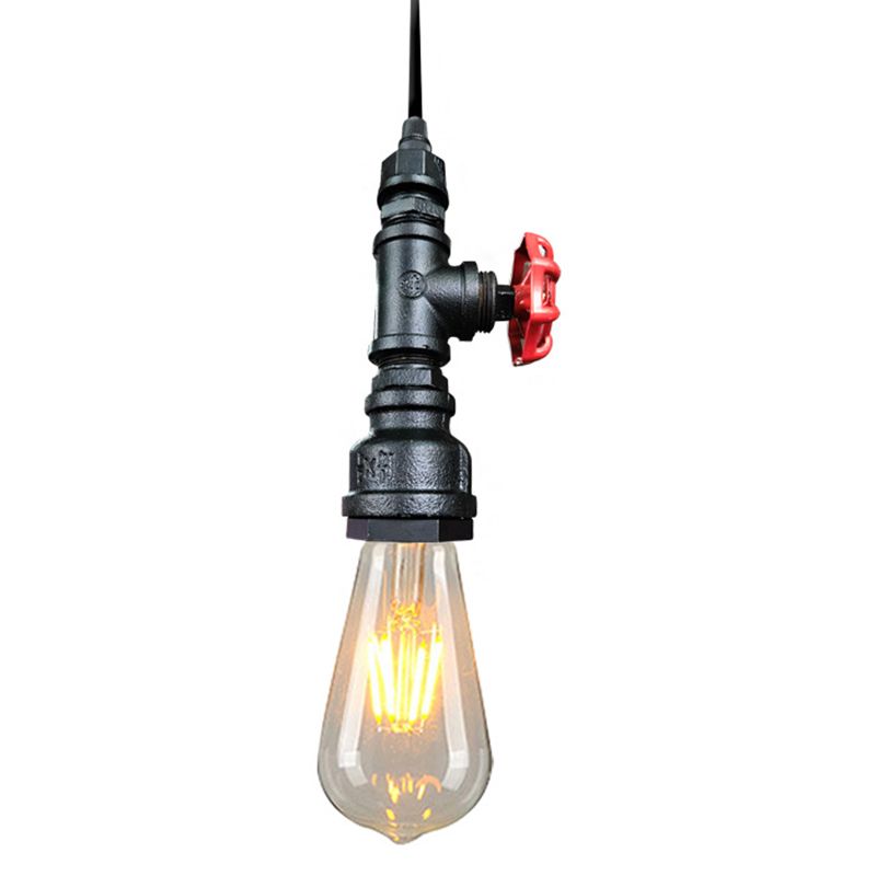 Metal Down Lighting Pendant Industrial-Style Exposed Bulb Warehouse Suspension Light
