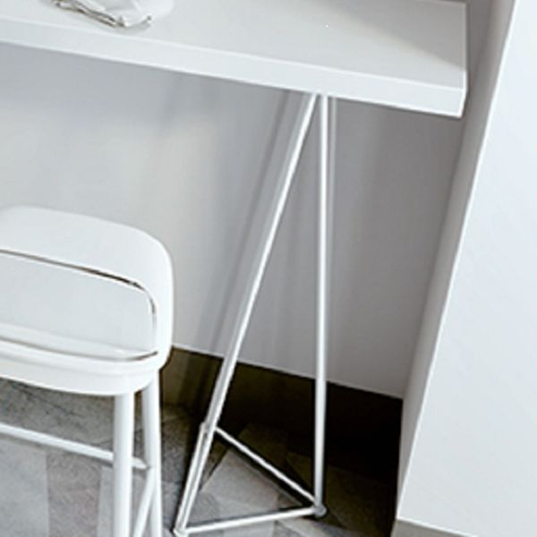 Modern Rectangle Bar Dining Table Artificial Wood Bistro Table in White