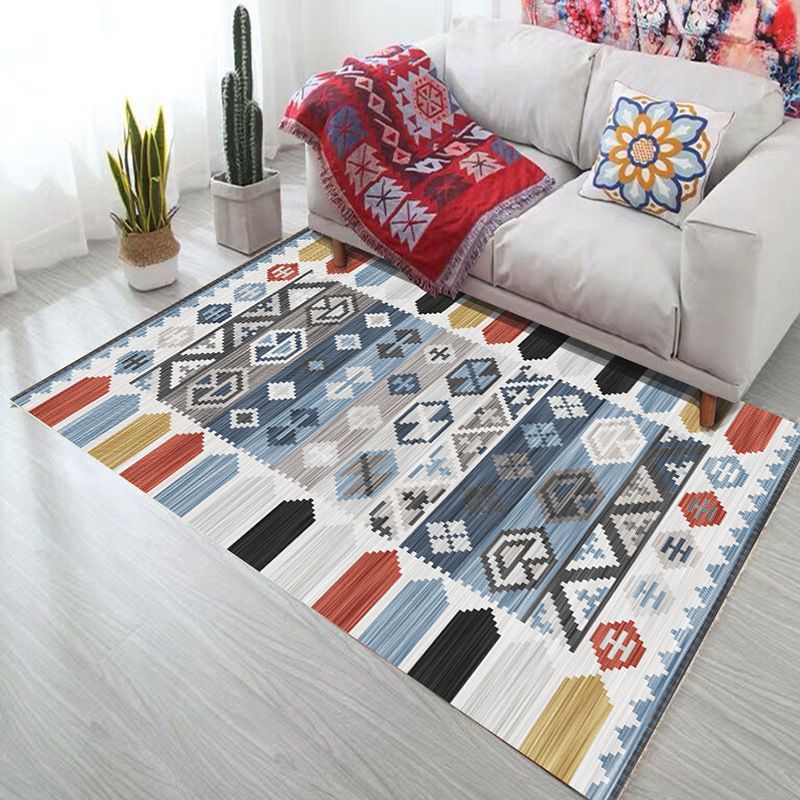 Tapis de géométrie audacieux Polypropylène Bohemia Carpet Pet Friendly Machine Washable Not Slip Rapier pour le salon