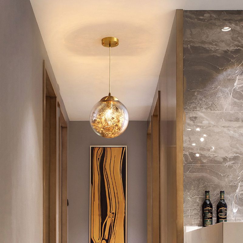 Forme sphérique de style moderne Sanging Sconce Glass 1 Pendante lumineuse pour balcon