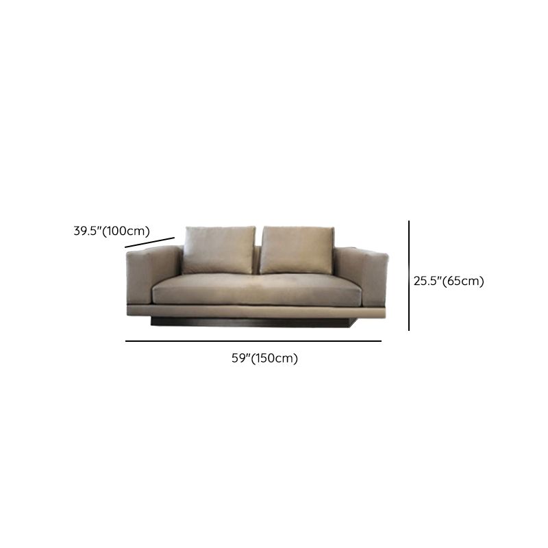 Scandinavian Light-grey Loose Back Square Arm Living Room Seating