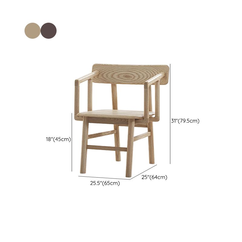 Solid Wood Arm Chair Open Back Dining Arm Chair for Dining Room
