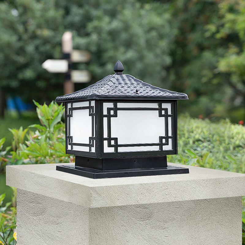 Modern LED Pillar Lighting Fixture Minimalist Solar Light for Garden