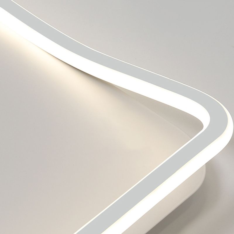 Contemporary Ceiling Light White LED Flush Mount Lighting for Home