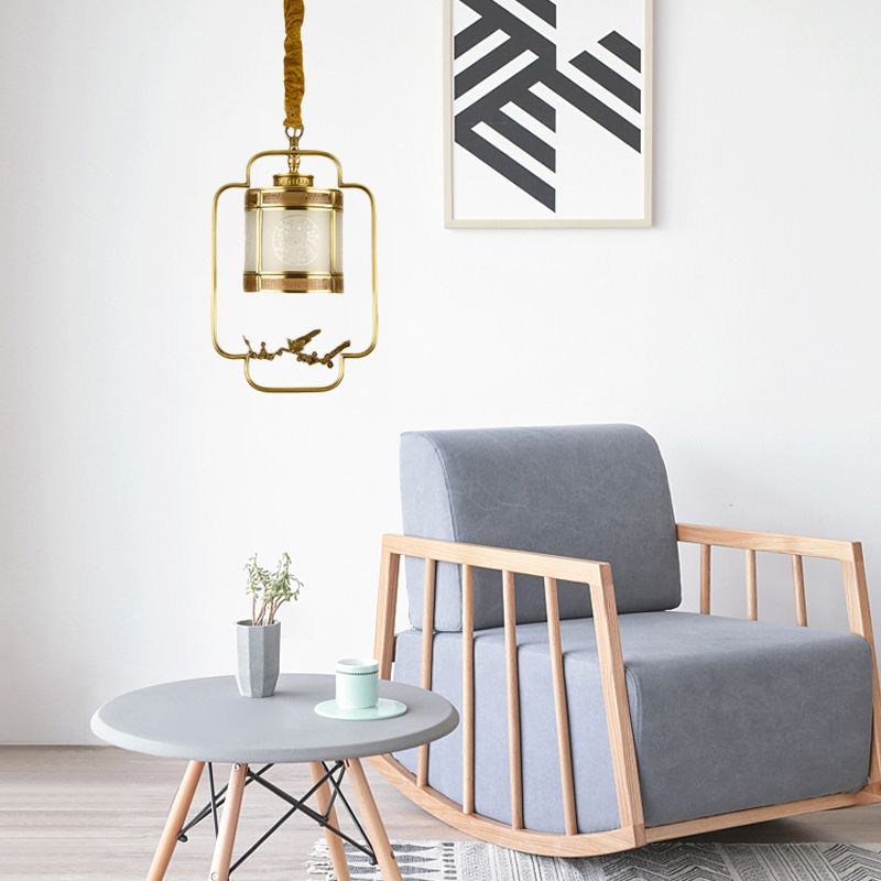 1 licht metalen hanglampverlichting klassieke stijl messing cilindercorridor hangende lampkit