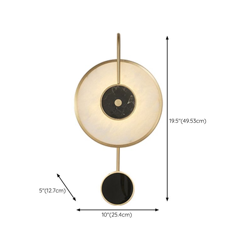 Round Shade Wall Lamp Modern White Shape Wall Mounted Lighting for Bedroom