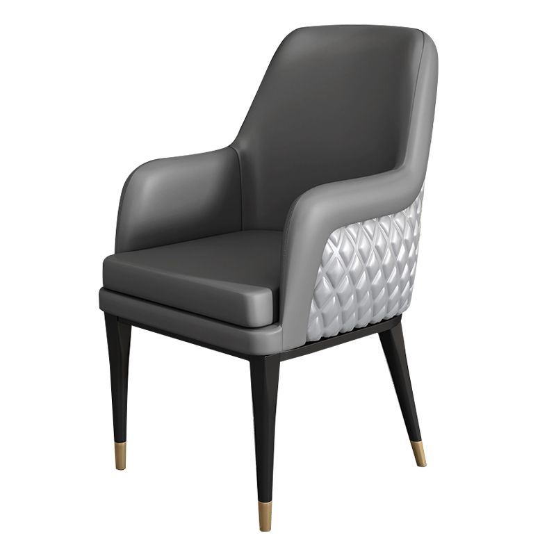 Luxury Style Metal Chair Solid Back Dining Kitchen Arm Chair for Dining Room