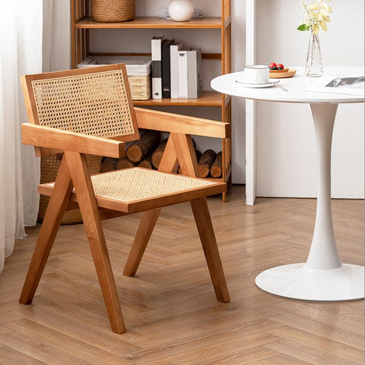 Les chaises en bois d'hévéa massif de style moderne ouvrent la chaise de salle à manger de cuisine latérale arrière