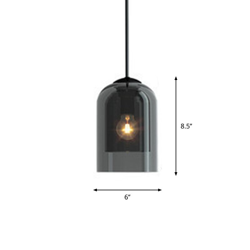 Dual Dome -Nacht -Pendel Lichtglas 1 Glühbirne Nordischer Anhängerleuchte