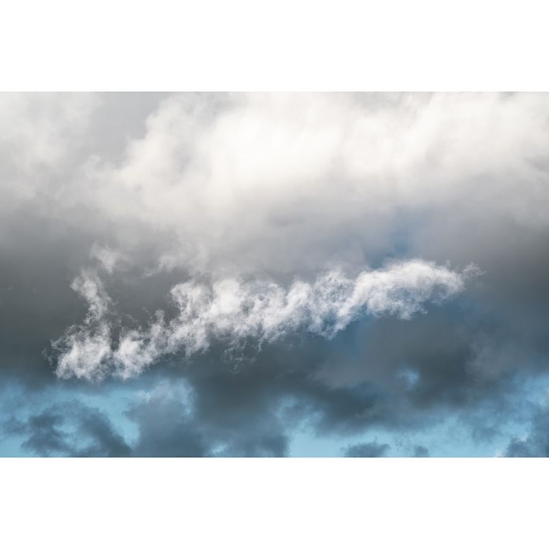 White Cloud and Blue Sky Scene Wall Decor Stain Proof  Wall Mural for Living Room