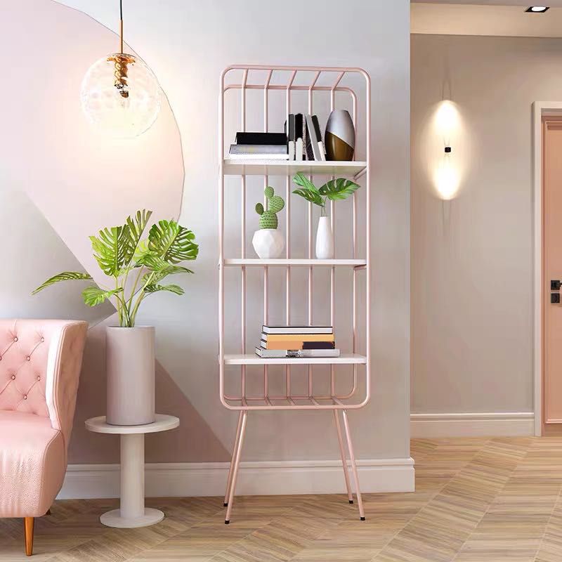 Glam Metal Bookshelf Geometric Shelf Bookcase for Study Room 70.9" H X 11.8" W