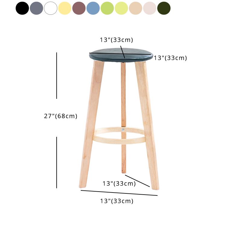Scandinavian Backless Home Stool Matte Finish Footrest Upholstered Bar Stool
