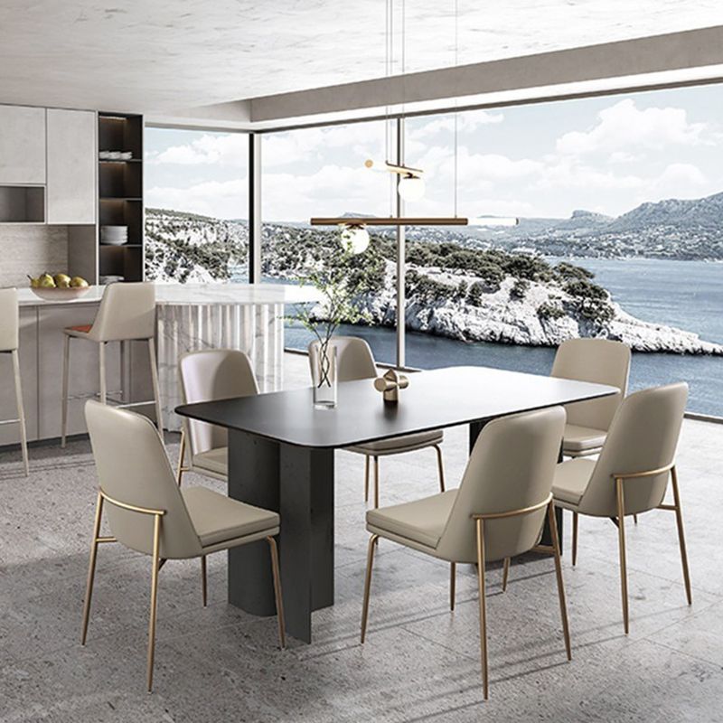 Upholstered Armless Dining Chairs Modern Indoor-Outdoor Chair