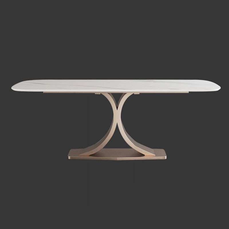 Modern Sintered Stone Top Dining Set Rectangle 1/5/6 Pieces Dining Room Table Set