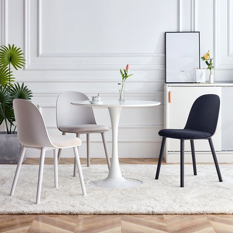 Upholstered Dining Chair Glam Style Plastic Side Chair for Dining Room