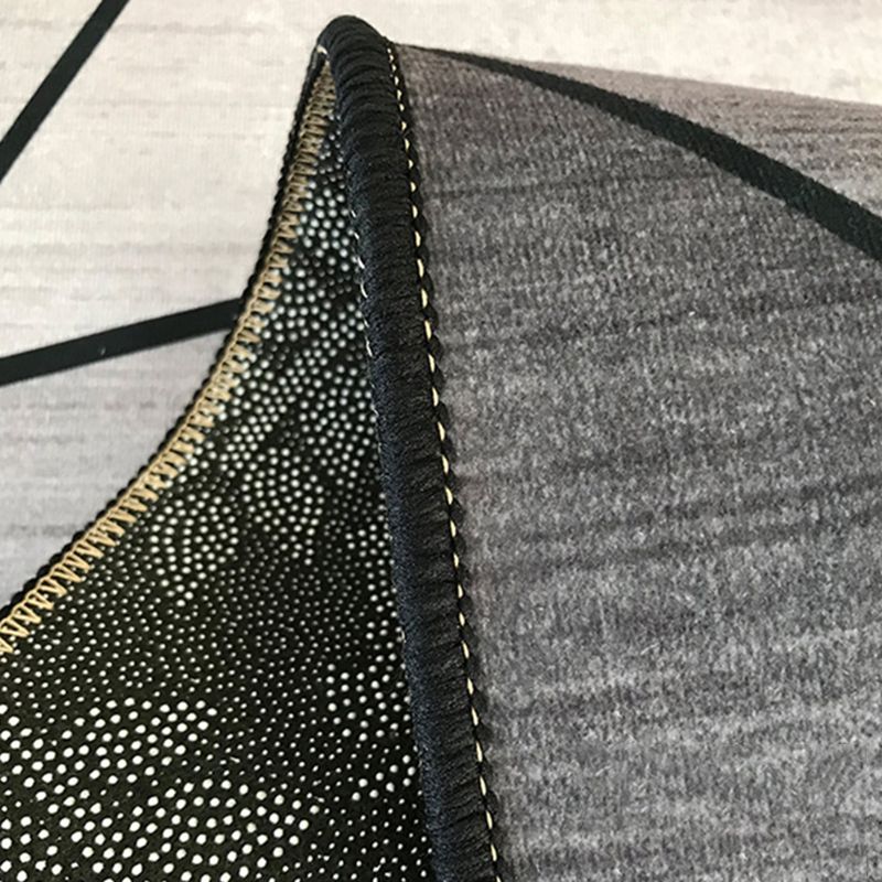 Grey Modern Rug Blended Graphic Rug Non-Slip Backing Rug for Home Decor