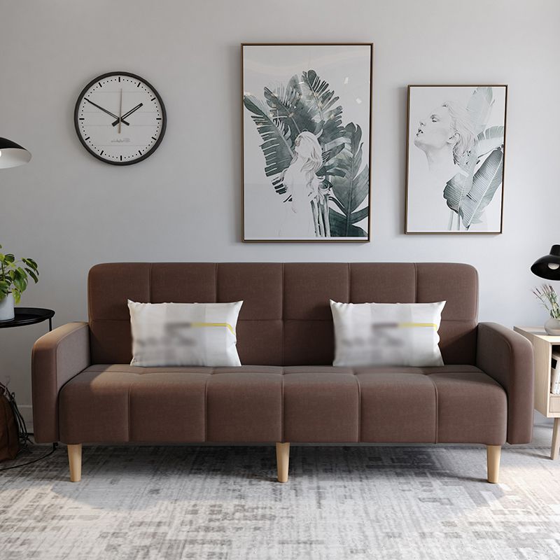 Transitional modern moderno sciolto di divano a braccio quadrato di lino con scorrimento