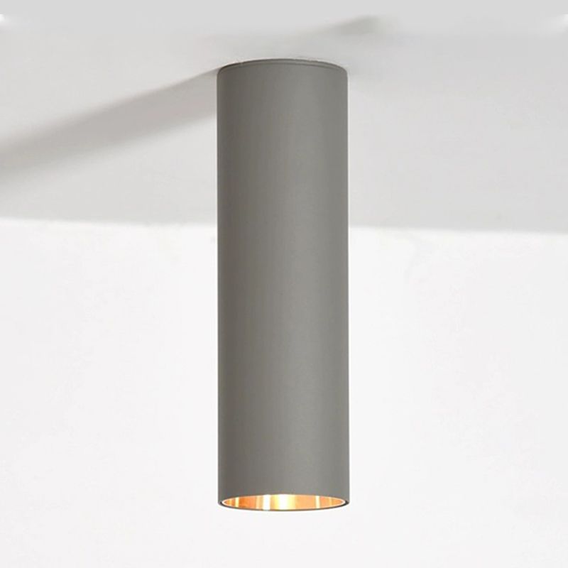 Forma cilindrica LED Lampada da Soffitto Moderna Alluminio 1 Luce Flush Mount per Shop