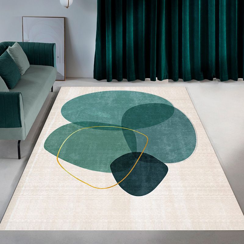 Gold Modern Rug Polyester Circle Rug Alfombra resistente a las manchas para sala de estar para sala de estar