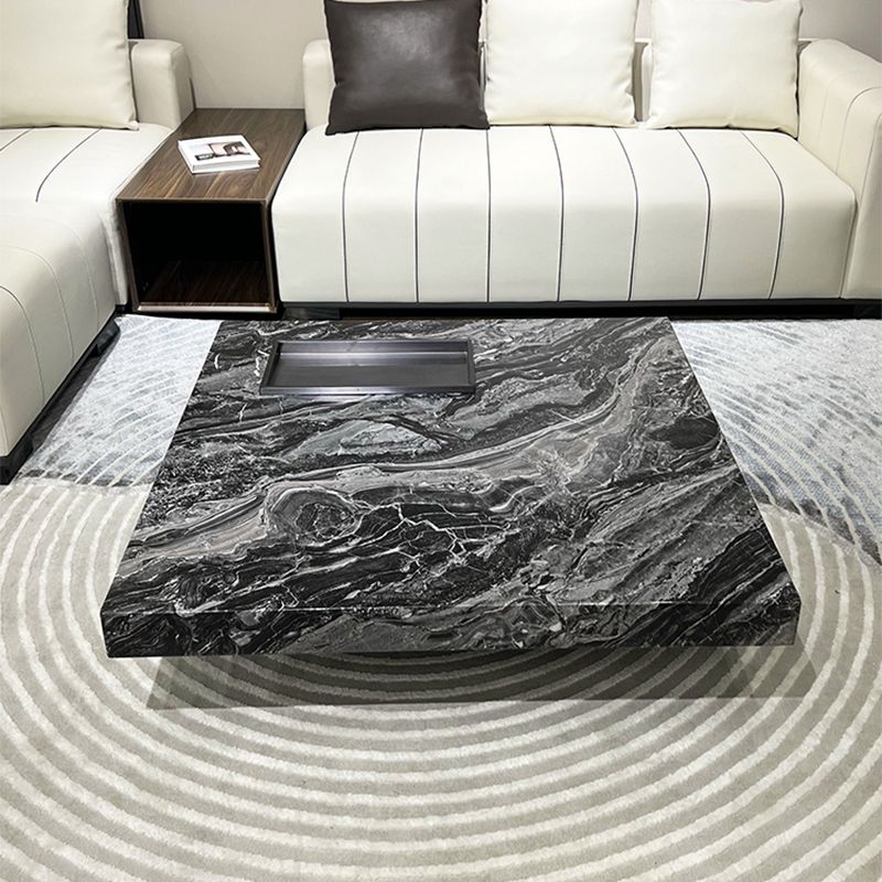 11"H Contemporary Cocktail Table Stone Square Coffee Cocktail Table