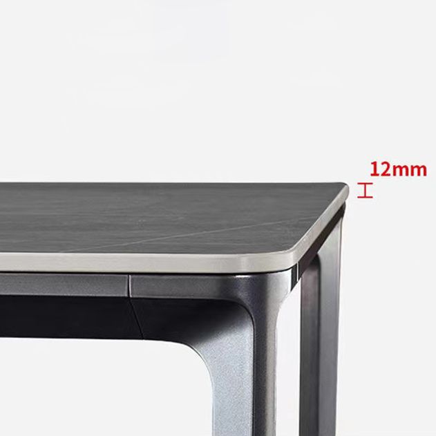 Sintered Stone Home Kitchen Table Industrial Rectangle Fixed Dining Table