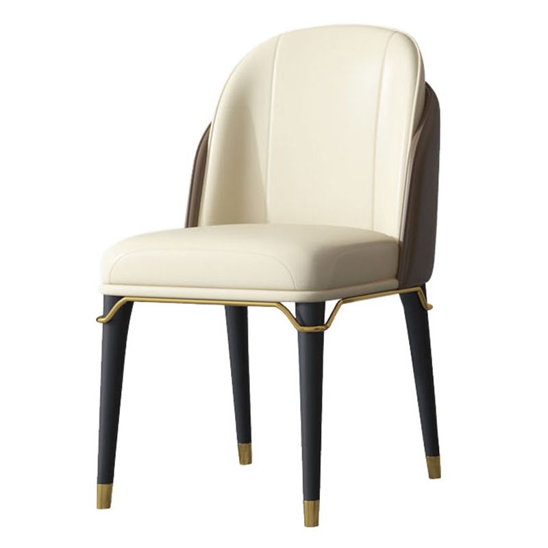 Glam Indoor Side Chair with Ash Wood Legs Matte Finish Dining Chair for Home