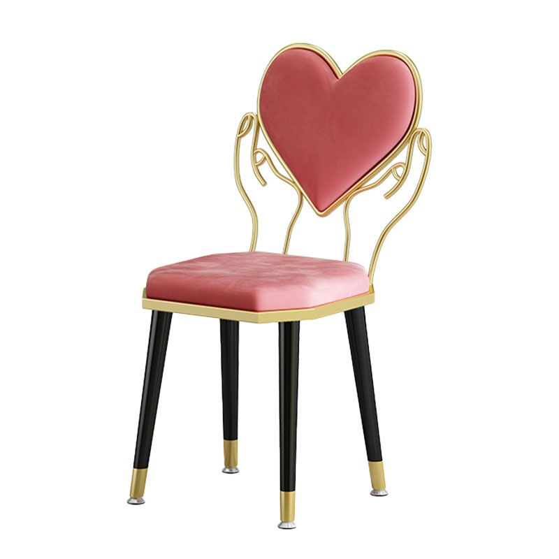 Sillas laterales de comedor con respaldo abierto de diseño escandinavo Sillas de comedor de tela