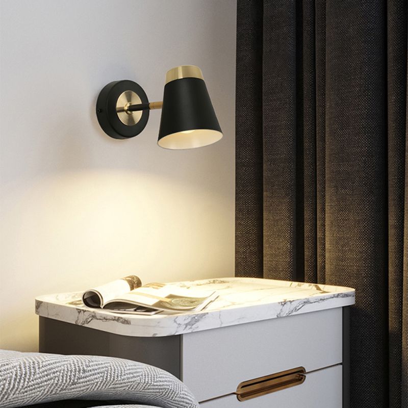 Modern Simple Aluminum Wall Light Bell Shape Rotatable Wall Lamp for Living Room