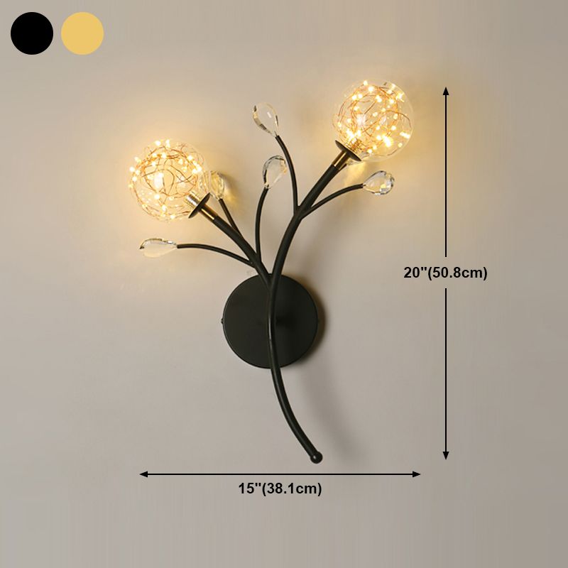 Glaskugelform Wand Licht moderner Stil 2 Lichter Wandhalterung Licht