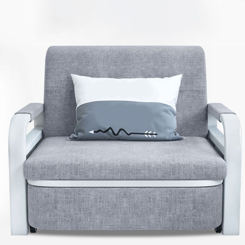 Foldable Linen Sleeper Sofa with Storage 30.7" Wide Gray Contemporary