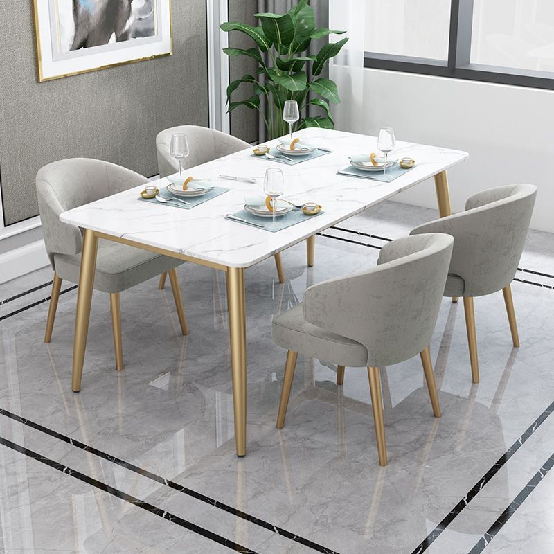 Metal Glam Style Side Chair Wingback Arm Chair with Gold Legs