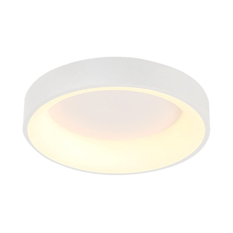Round Flush Mount Recessed Lighting Simple Acrylic White/Grey 16/19.5 Inch W LED Ceiling Fixture with Hollow Design, Warm/White Light