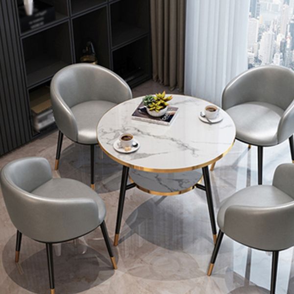 Silla sin brazos de comedor de metal Glam, silla lateral de comedor tapizada para restaurante