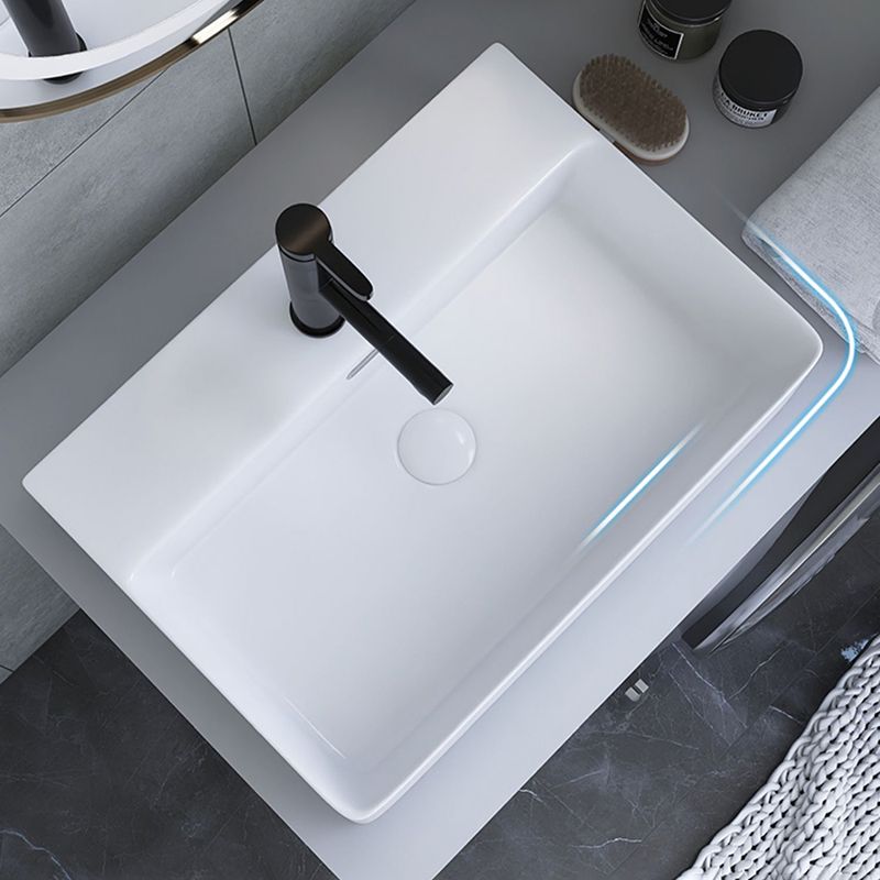 White Trough Bathroom Sink Rectangle Ceramic Trough Bathroom Sink